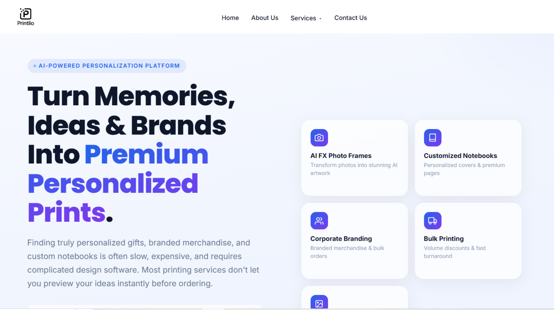Printlio Website Screenshot