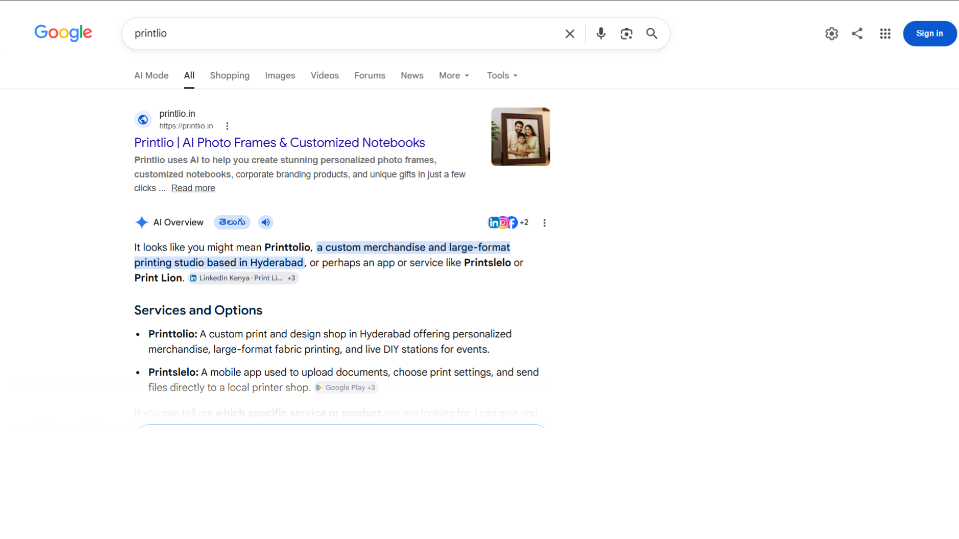Printlio SEO Screenshot