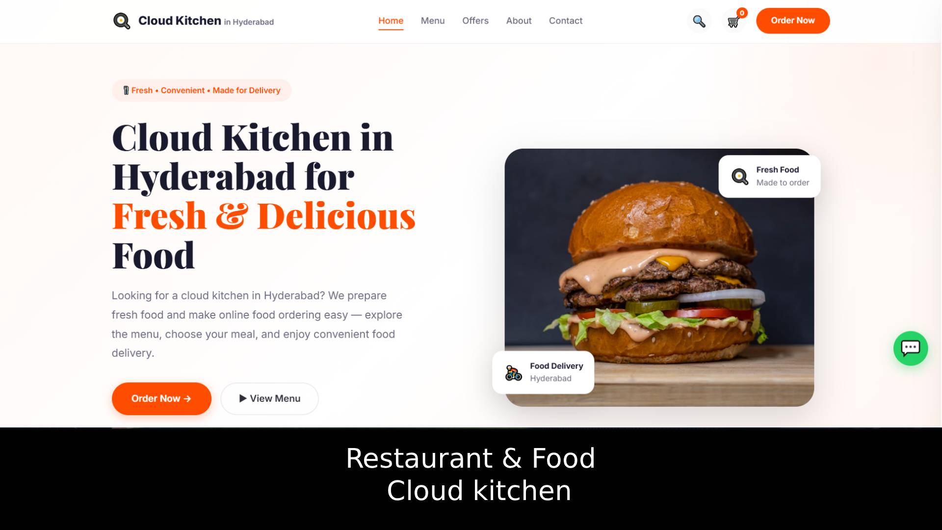Cloud Kitchen Website Design Sample