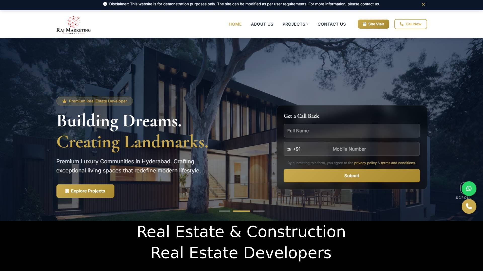 Real Estate Developer Website Design Sample