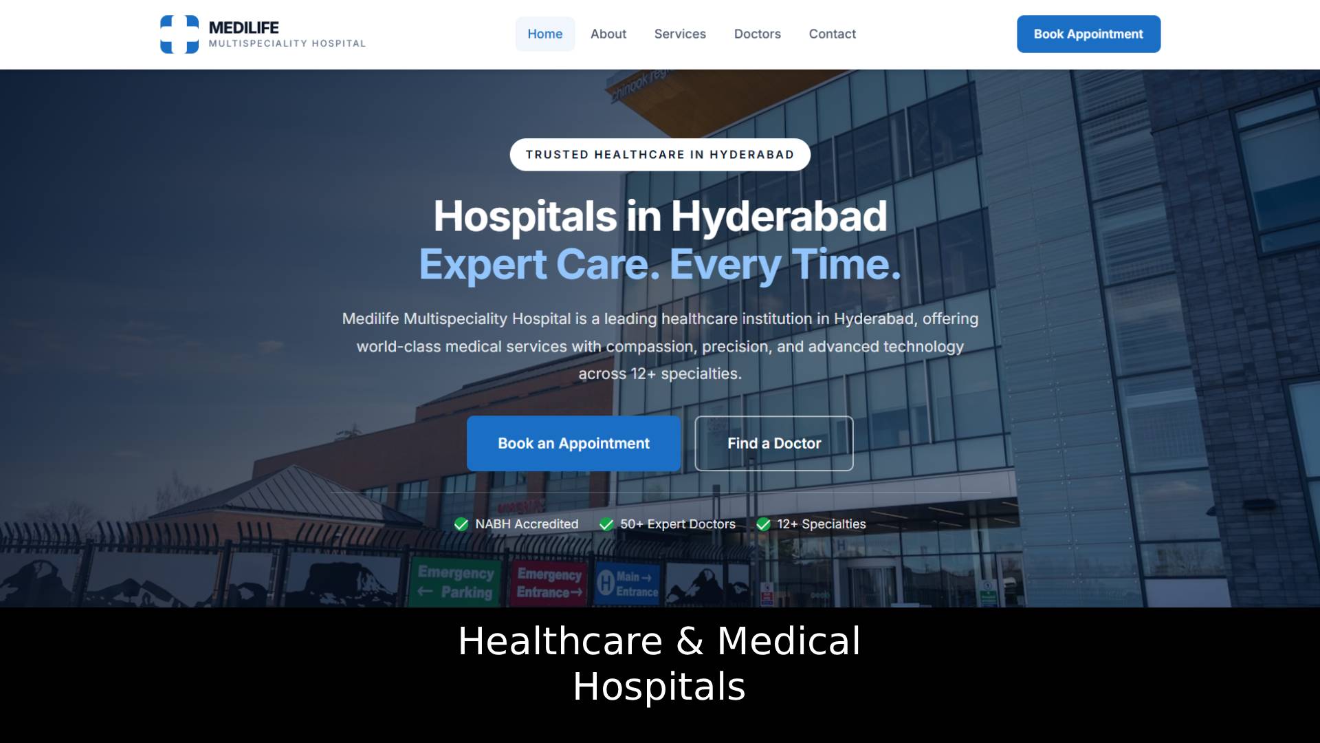 Hospital Website Design Sample